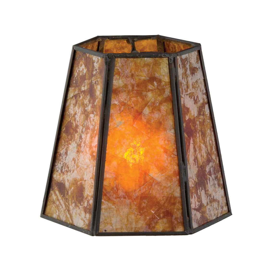 Amber Mica Panel Mini Hexagon Shade, torpedo clip fitter (00750M)