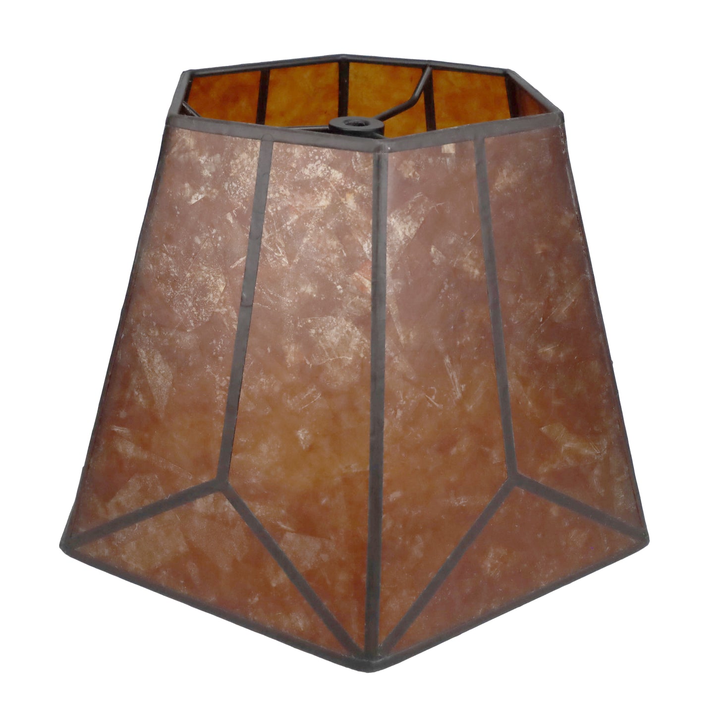 Amber Hexagon Style Mica Lampshade, 1/2" Recessed Washer Fitter (05703MT)