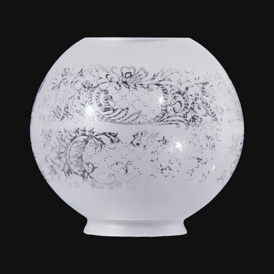 8" "Floral Panels" Etched Glass Gas Shade (08594)