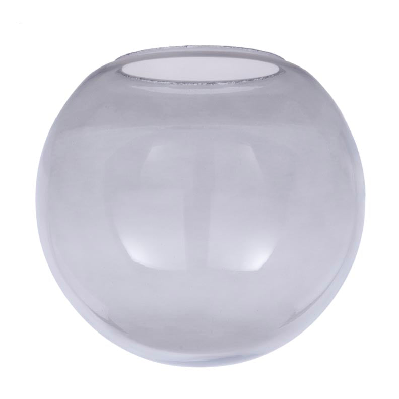 Hand Made Smoked Glass Neckless Ball Shades, 4 inch top opening (08856S)