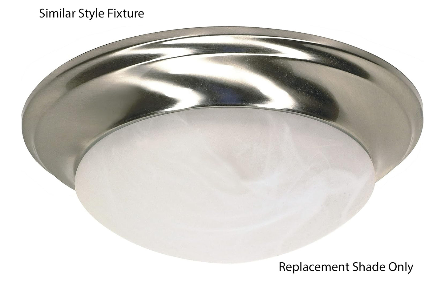 9 Inch Alabaster Glass Dome Shade for Ceiling Fixtures - Twist Style 7.5" Fitter (09073)