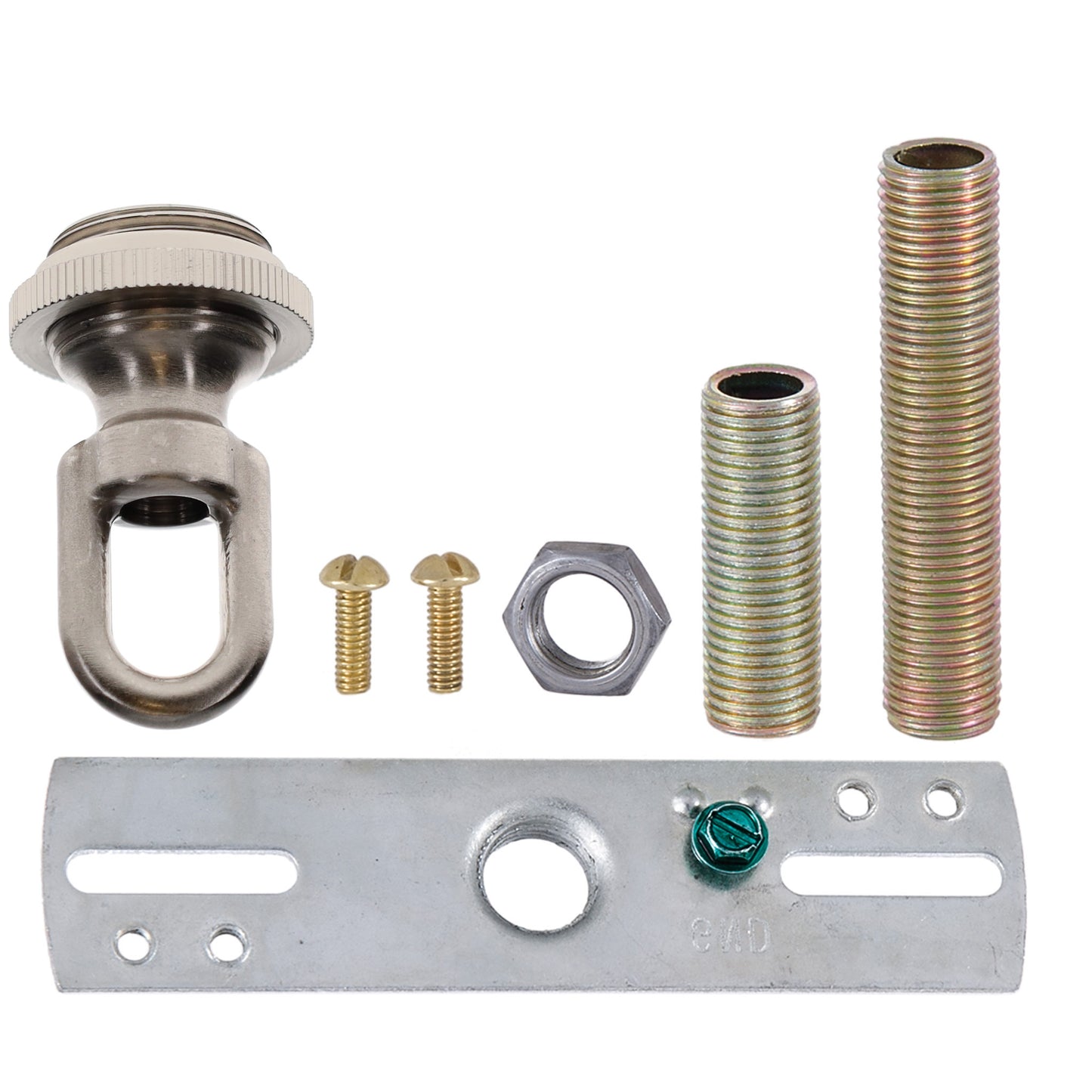 Cast Brass Satin Nickel Finish Screw Collar Canopy Set, 1/4 F Tap (10951SN)