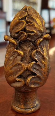 3-5/8" Tall Acanthus Style Large Lamp Finial 1/4-27F Tap (11030B)