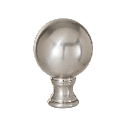 1-3/4" Tall Sphere Cast Brass Lamp Finial 1/4-27F Tap (11081N)