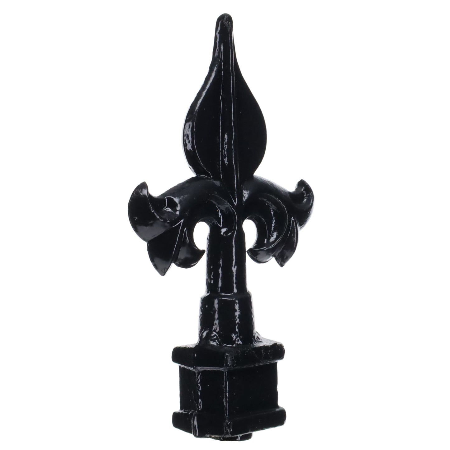 4-3/4" Tall Finial, Fleur-De-Lis, Gloss Black, 1/4-27F Tap (15152)