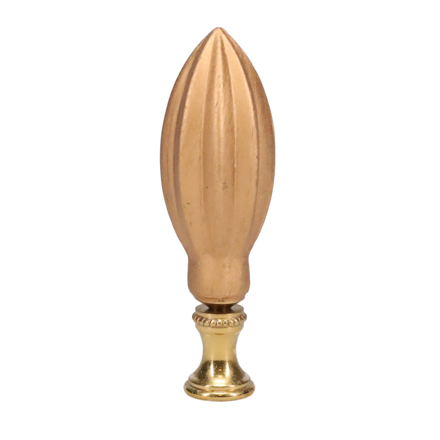 3" Tall Brass Finial, 1" Diam. Gold Spindle, 1/4-27F Tap (15207G2)