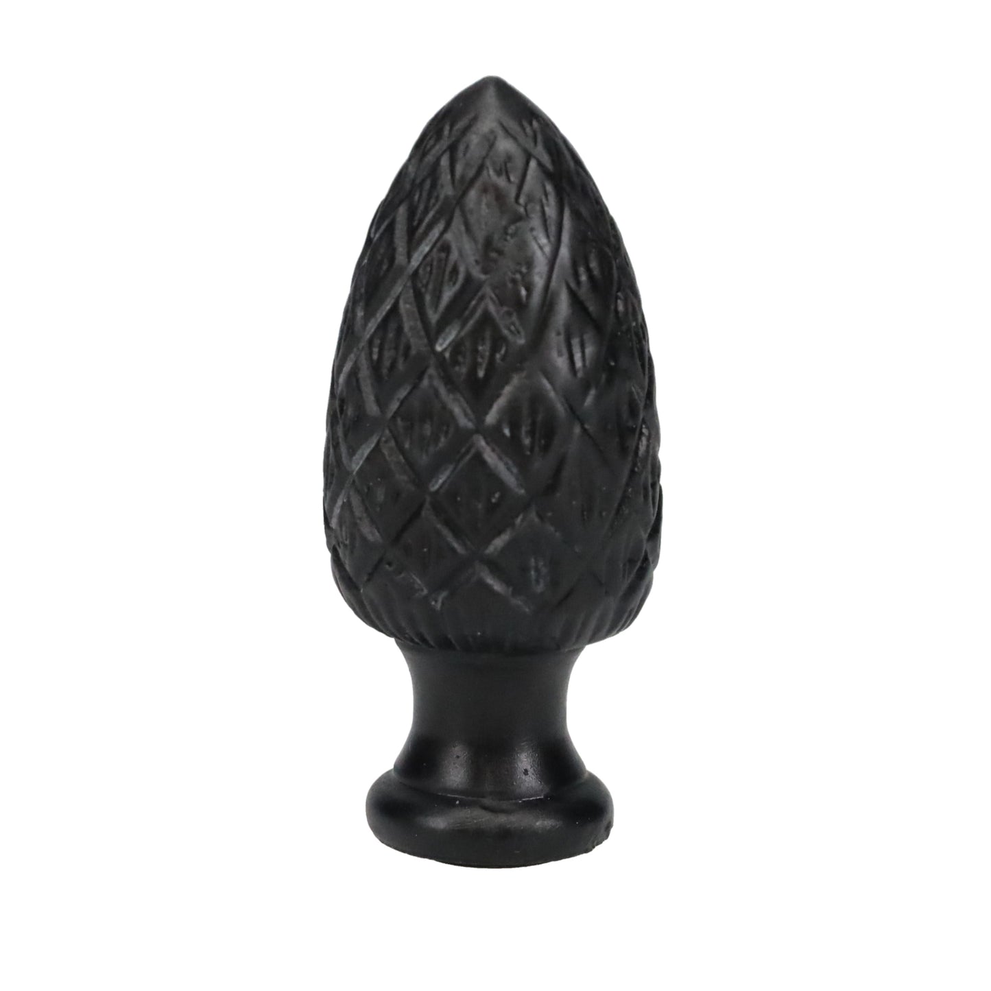 2-7/16" Tall Finial, 1" Diam. Black Pineapple, 1/4-27F Tap (15222BK)