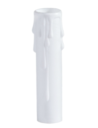 4" White Color Plastic Candle Cover with Drips MEDIUM Base (19803)