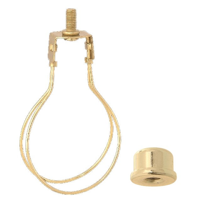 Adapter converts a Washer type shade fitter to a Clip-on fitter, Brass Finish (22114C)