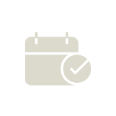 Icon illustration of a calendar with a checkmark signifying a 30 day return policy.