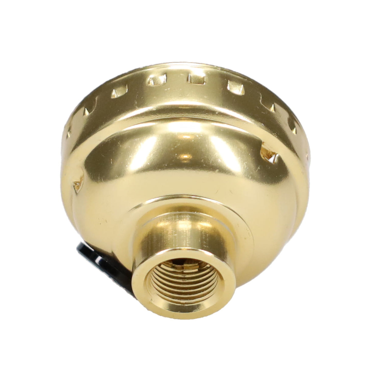 Brass Plated Finish Aluminum E-26 Socket Cap with Side Hole (40301i)