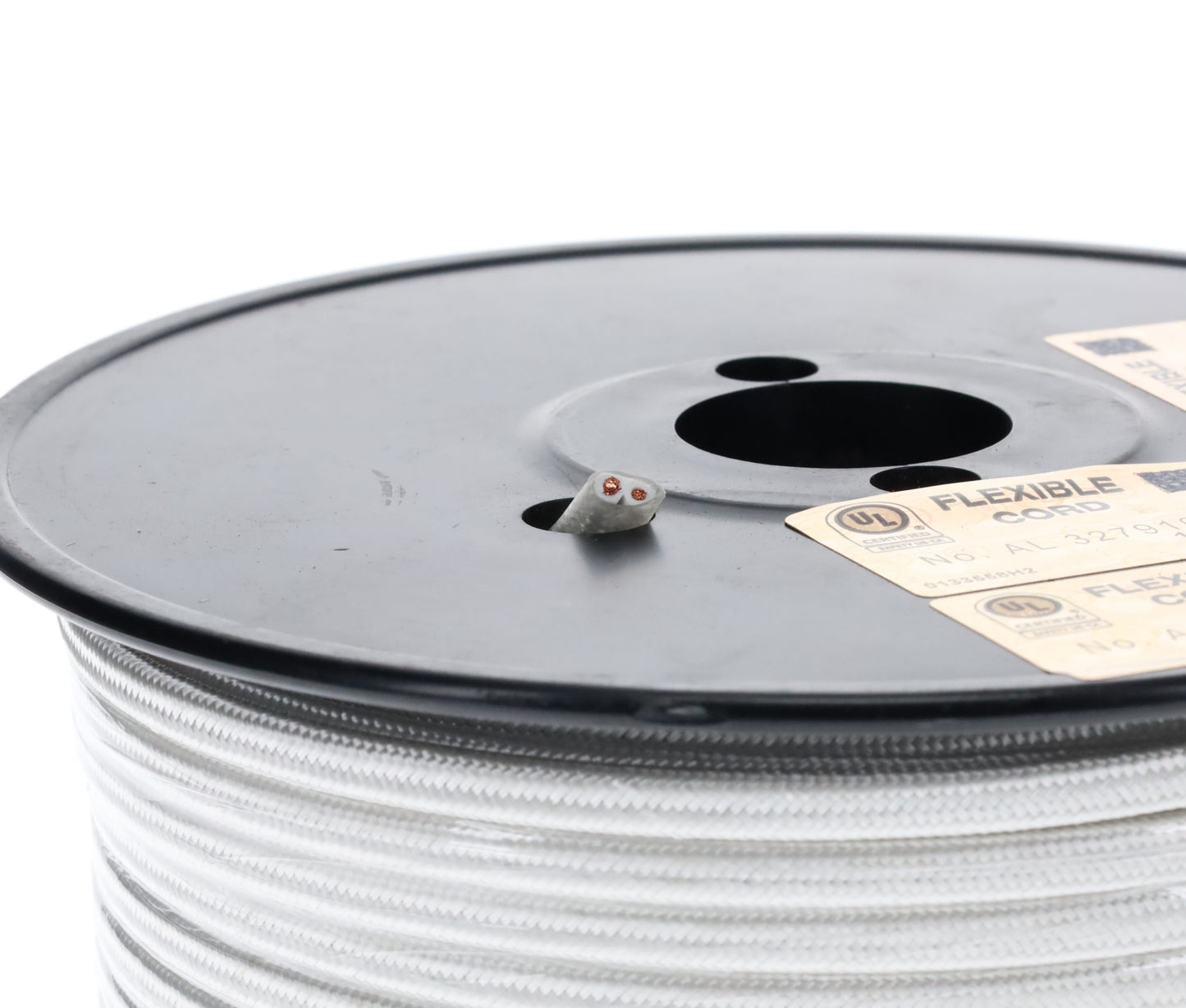 White Color Rayon Covered Parallel Lamp Spool Cord, 18 Gauge SPT-1 (46632)