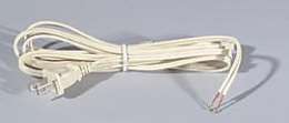 Ivory Color, 8 Ft., 18/2 Plastic Covered Lamp Cord - Wire Sets, CHOICE OF SPT-1 or SPT-2 (46715)