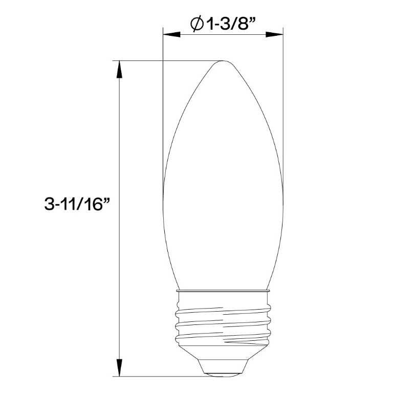 Clear 3.3W, 40W Equivalent E-26 LED Dimmable B11 Bulb (47318)