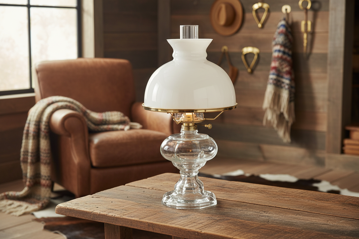 Early Sewing Lamp Pattern Complete with Electric Burner, Chimney, and Shade (67516)