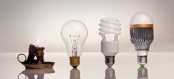 Image of different types of lightbulbs.