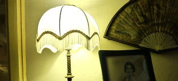 Image of an antique lamp shade.