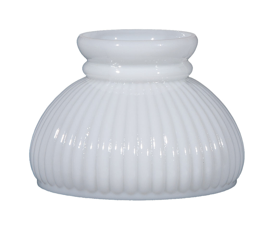 Opal Glass Rib Shade, 6 inch fitter