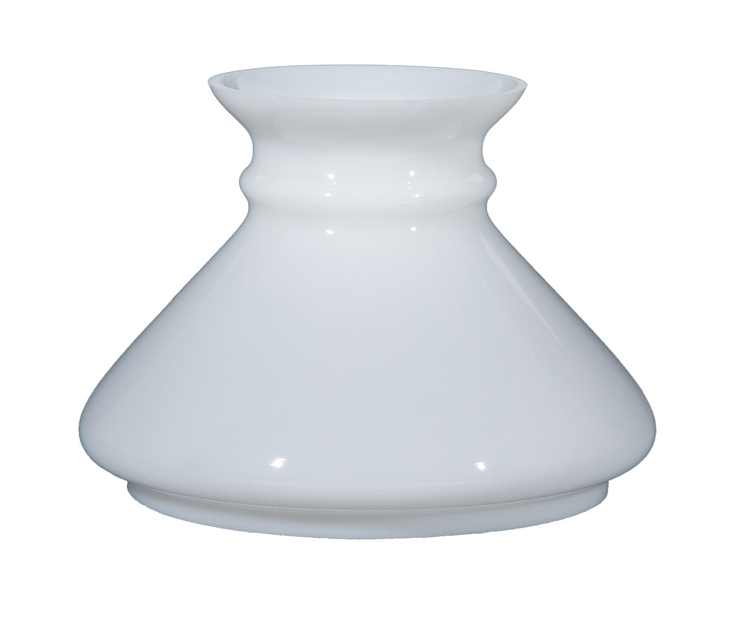 Opal Glass Slant Plain Top Shade, 7 inch fitter