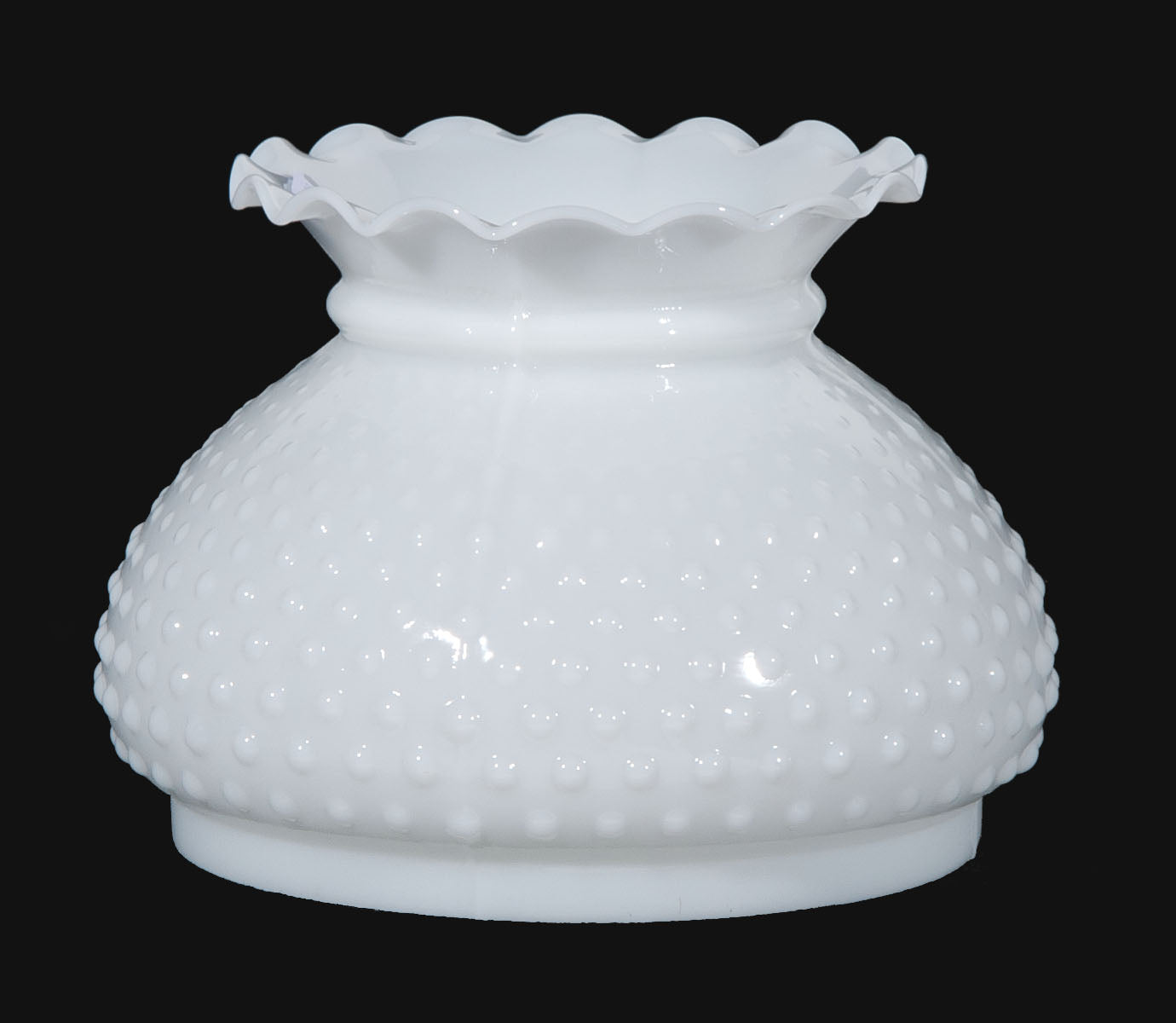 Cased Glass Hobnail Shade - Crimp Top, 7 inch fitter