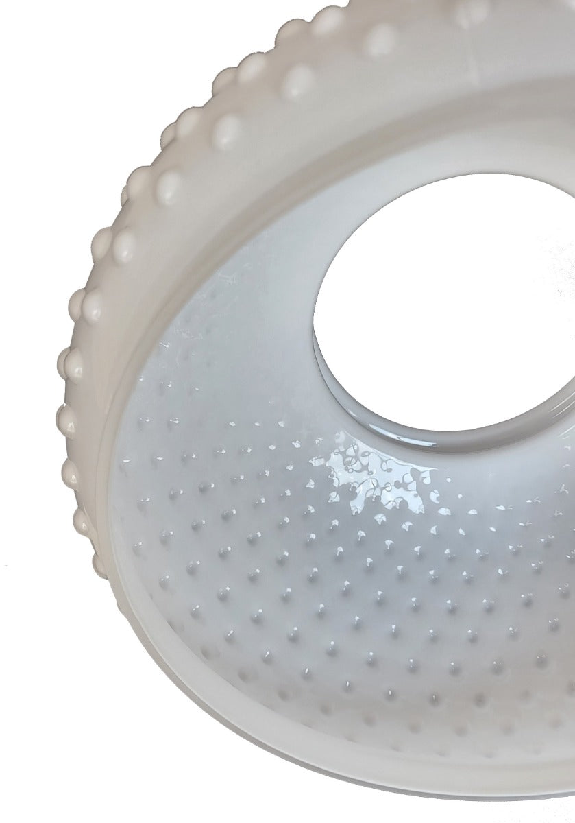 Cased Glass Hobnail Shade - Crimp Top, 7 inch fitter