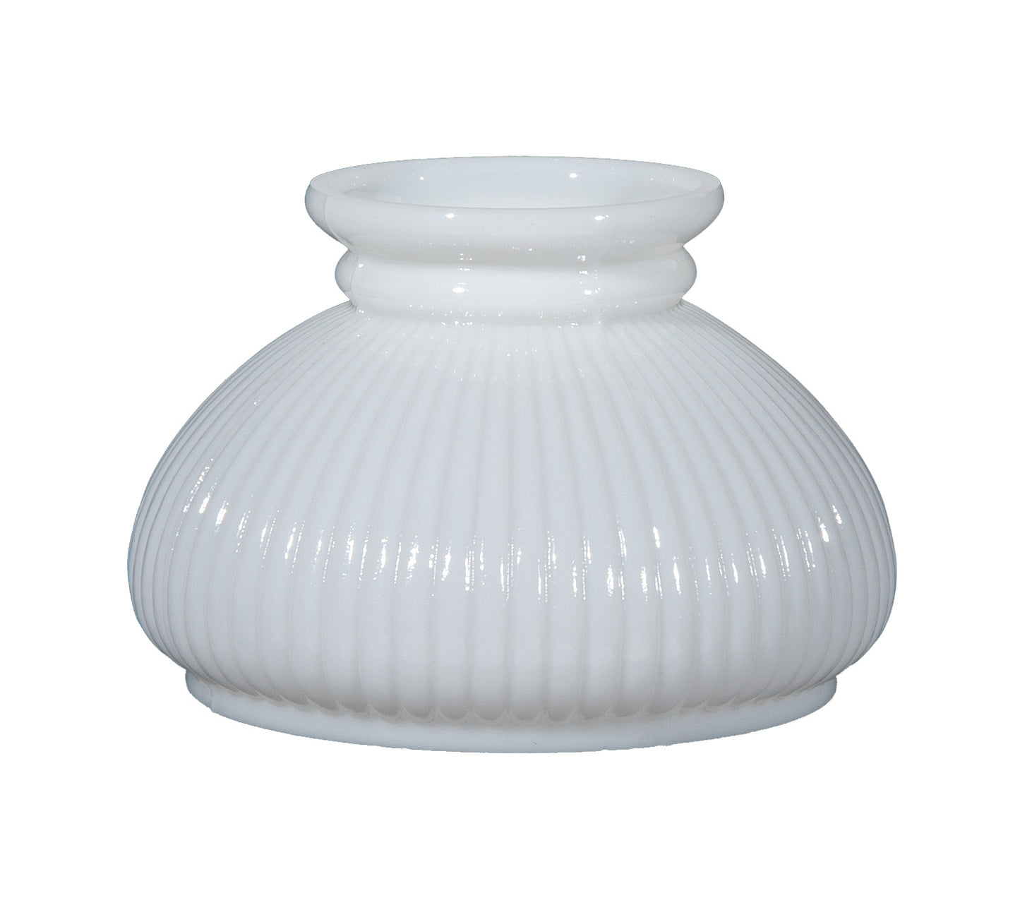 Opal Glass Rib Shade, 7 inch fitter