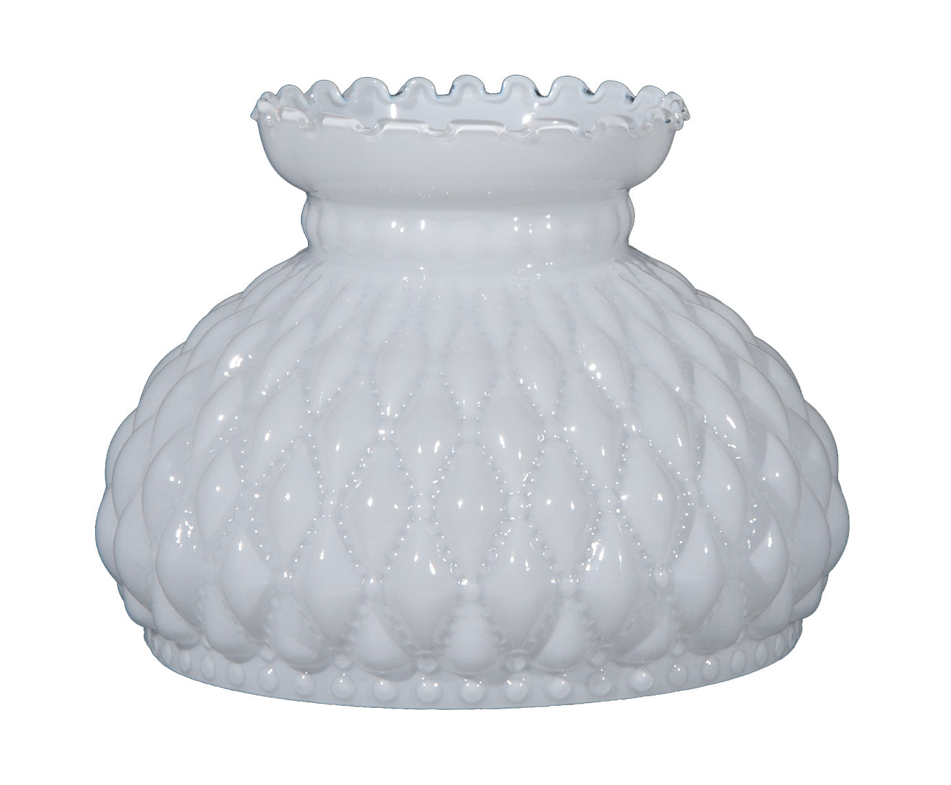 Diamond Quilted Opal Glass Shade, 7 inch fitter