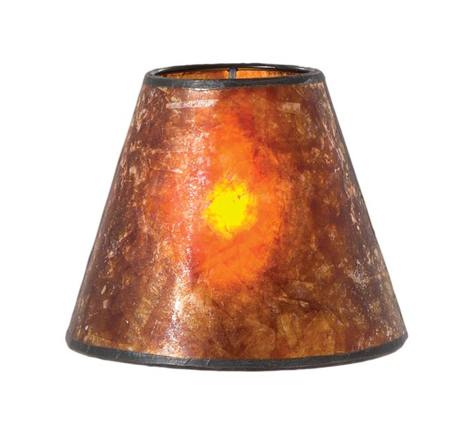 Antique Amber Finish, 3(T) x 6(B) x 5(H), Empire Style, Mica Chandelier Lamp Shade