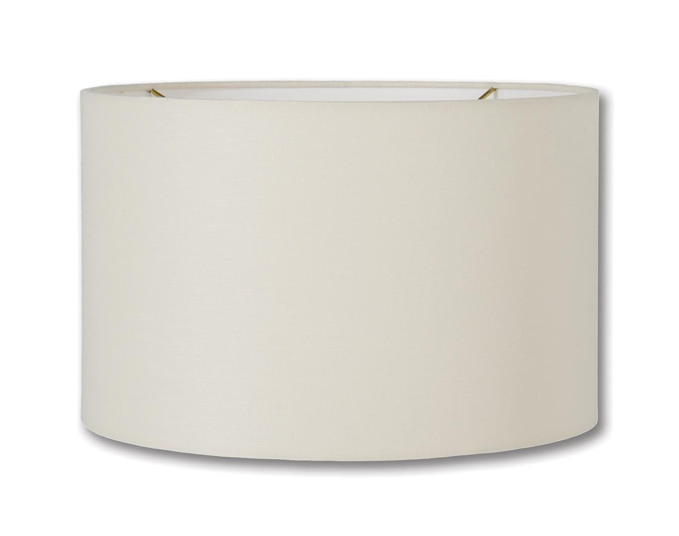 Mid Century Retro Drum Lamp Shades - Eggshell Color, 100% Fine Linen