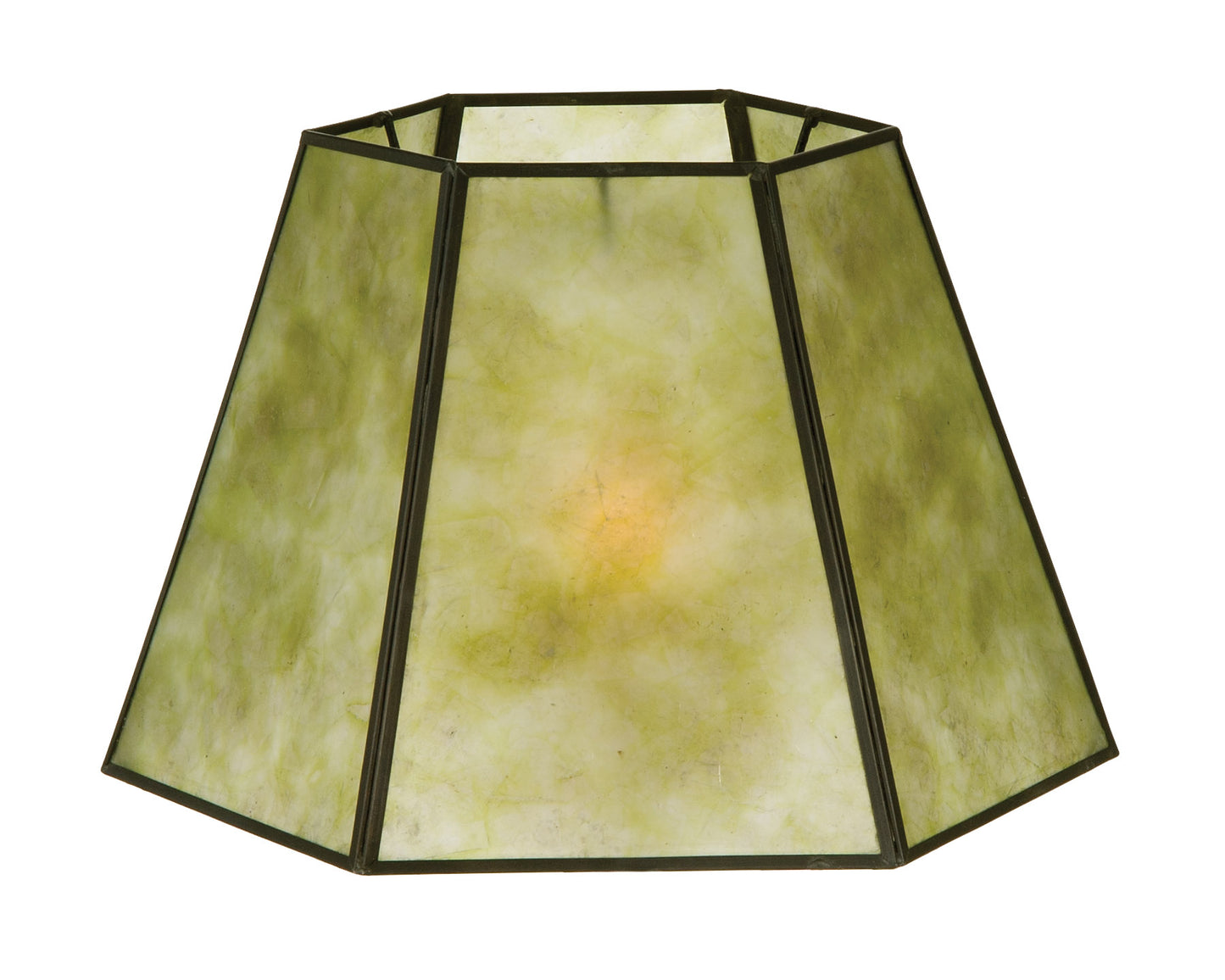 Craftsman Green Hexagon Style Mica Lampshade