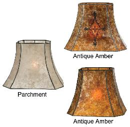 Parchment Color Cut Corner Rectangle Mica Shades