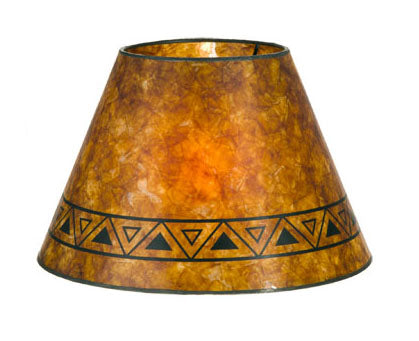 Empire Shape Antique Amber Mica Shade with Print, 1" Recessed UNO Fitter