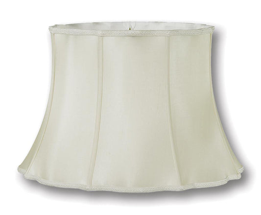 Eggshell Out Scallop Bell Top & Bottom with Old English Braid-100% Silk