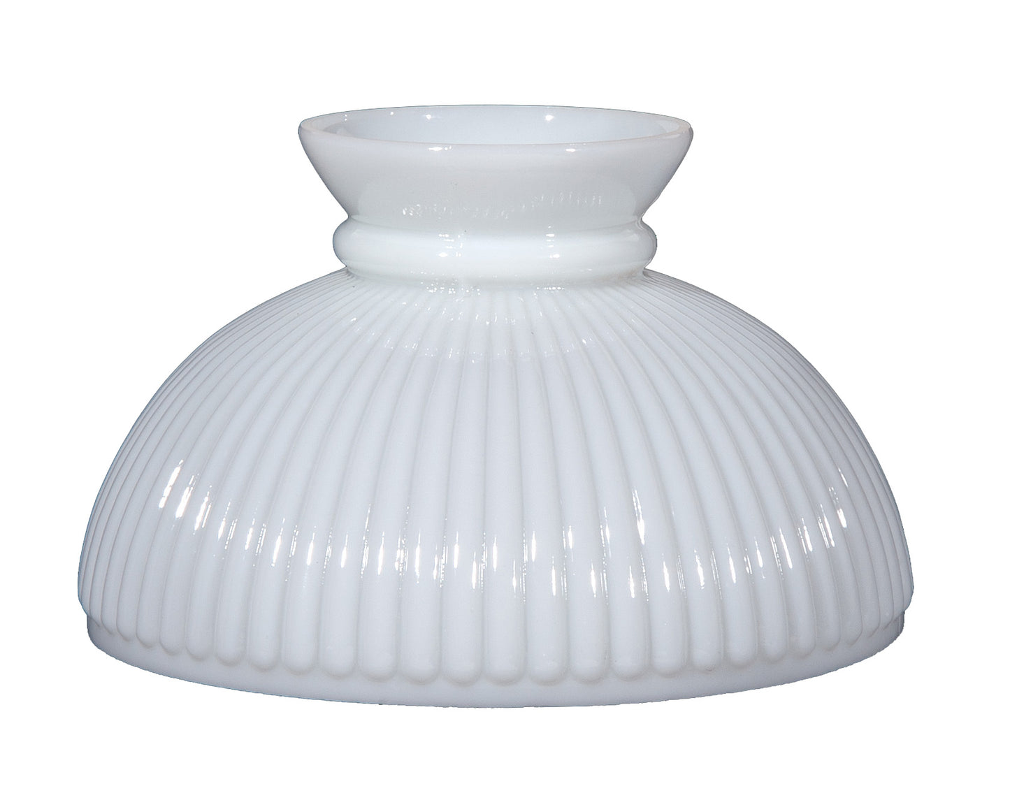 Opal Glass Student Shade, Ribbed, 10 inch fitter