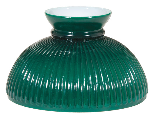 Opal Glass Ribbed Green Student Shade, 10 inch fitter