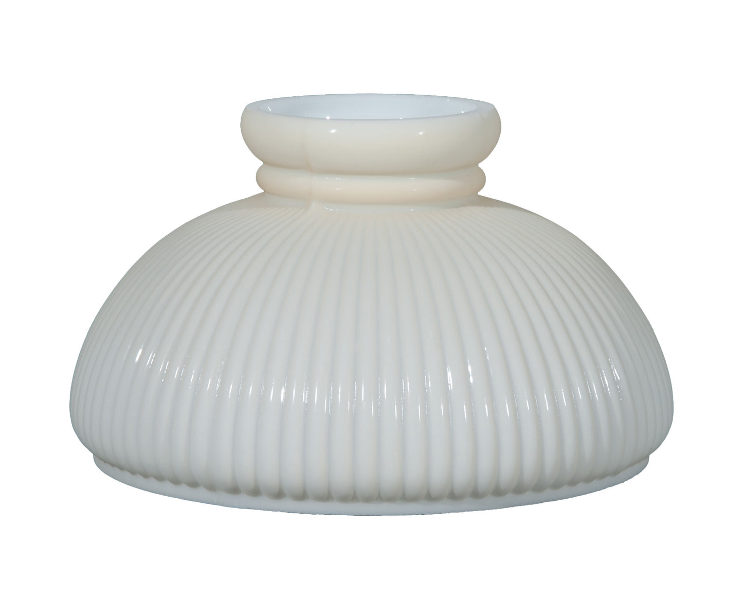 Opal Glass Student Shade, Ribbed Design Cream Background, 10 inch fitter