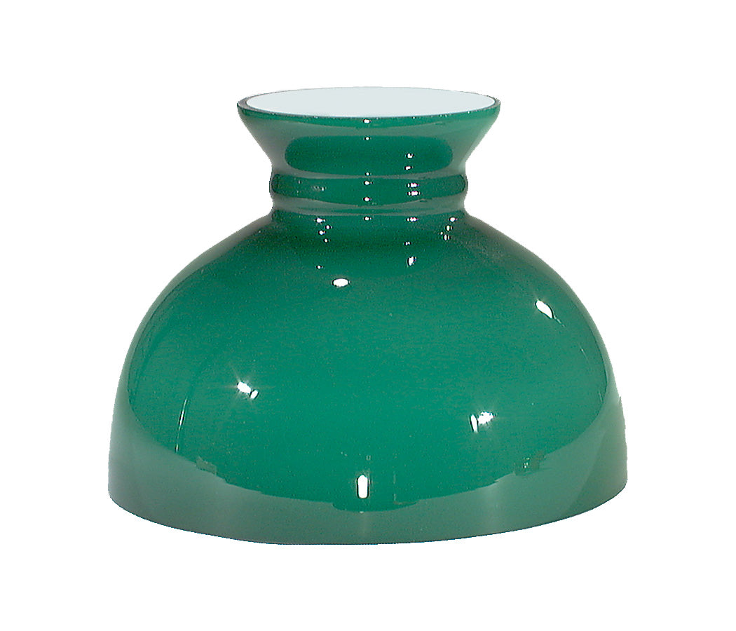 Green Color Cased Glass over White Student Shade, 10 inch fitter