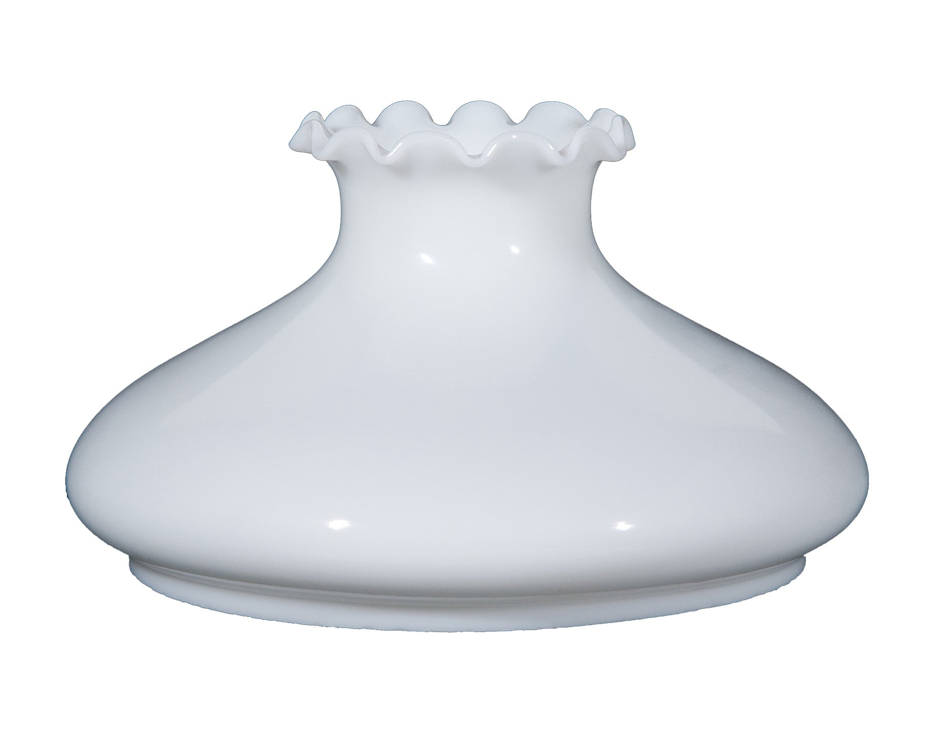 Opal Glass Tam-O-Shanter Shade, Crimped Top, 10 inch fitter