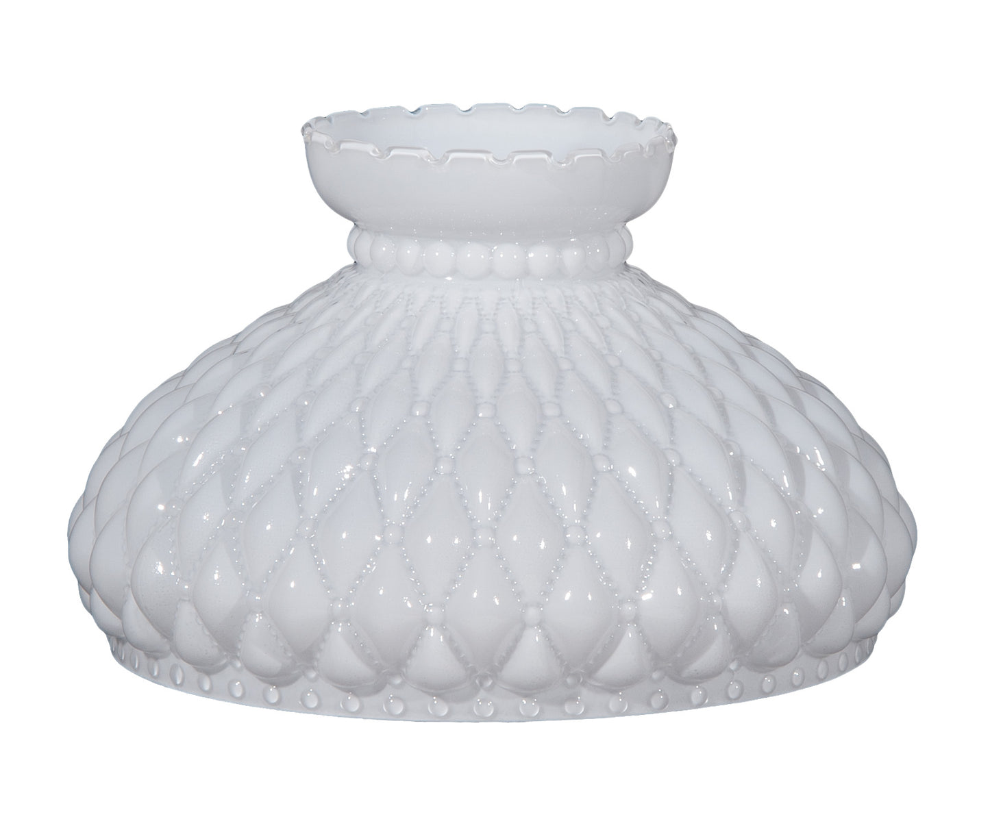 Cased Opal Diamond Quilted Shade, 10 inch fitter