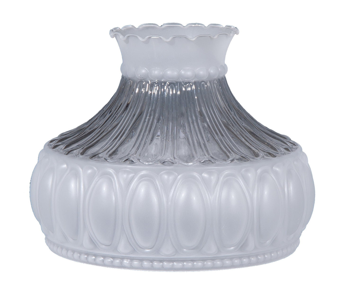 Satin Crystal with Clear Panel Shade, 10 inch fitter