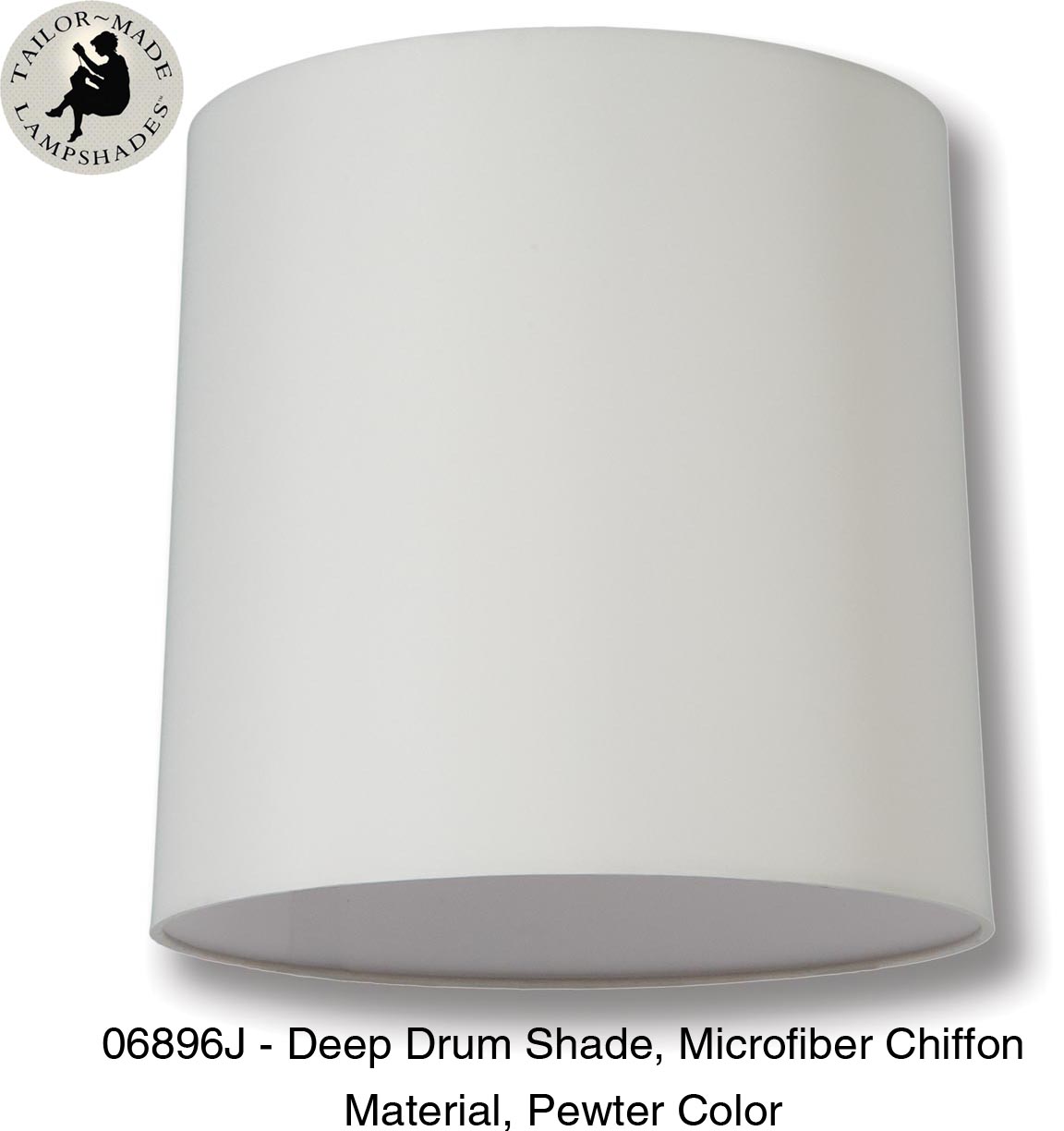 Deep Drum Hardback Lamp Shades - Ivory Color, Microfiber Chiffon Material, Brass Plated Washer Fitter