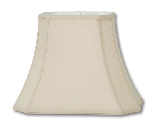 Cut Corner Rectangle Lamp Shades - Beige Color, Tissue Shantung Material