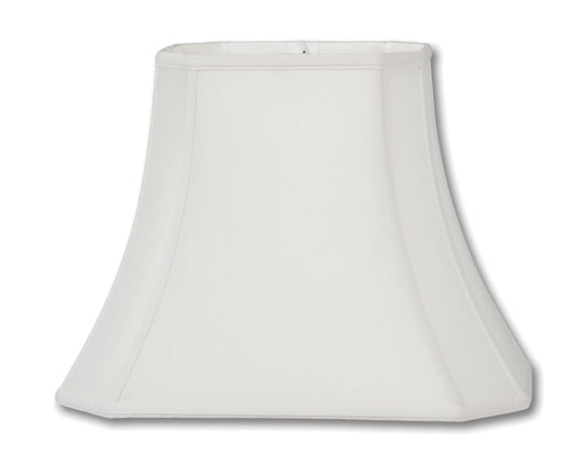 Cut Corner Rectangle Lamp Shades - Off White Color, Tissue Shantung Material