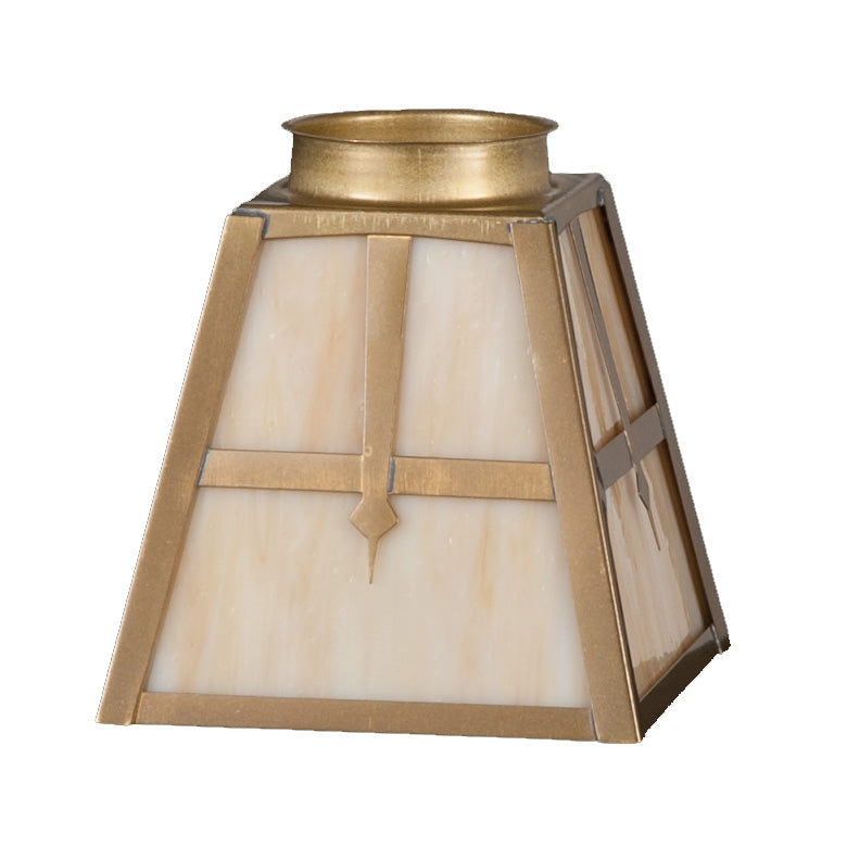 4-1/2 inch tall Arts & Crafts Stained Glass Fixture Shade, 2-1/4 inch lip fitter