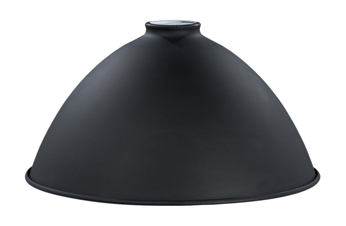 12" Metal Dome Lamp Shade - Satin Black Finish, 2-1/4" Fitter Size