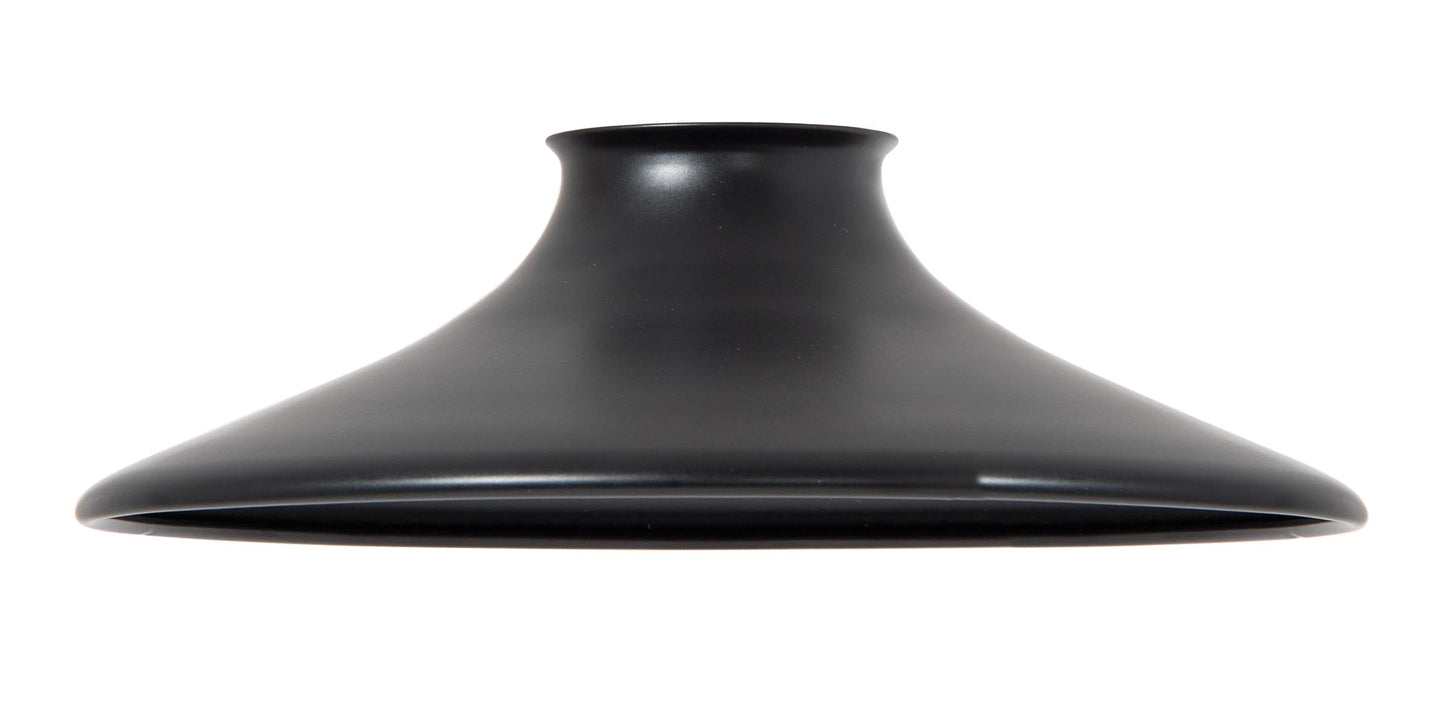 8" Dia. Satin Black Finish Spun Steel Saucer Shade, 2-1/4" Fitter