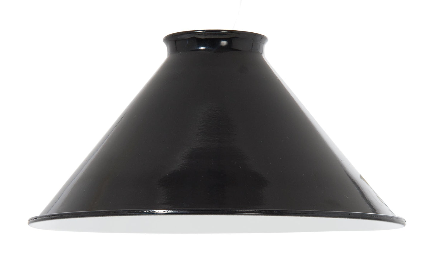 8" Dia. Black Enamel Finish Spun Steel Cone Shade, 2-1/4" Fitter