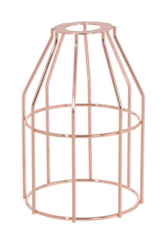 Polished Copper Finish Steel Wire Bulb Cage, Slip On Washer Type