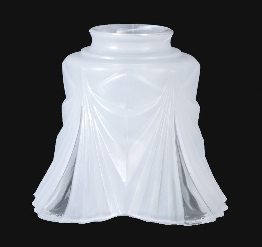 5-1/4 inch tall Paneled Art Deco Fixture Shade, 2-1/4 inch lip fitter