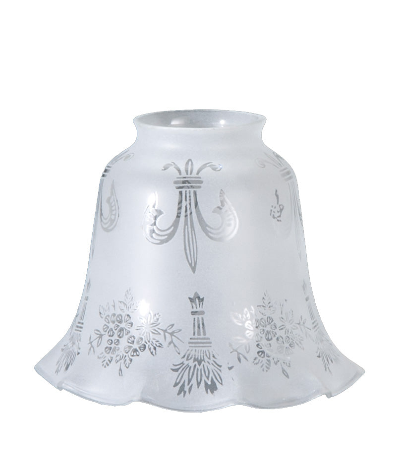 4-1/2 inch tall Fleur-de-lis Etched Fixture Shade, 2-1/4 inch inch fitter